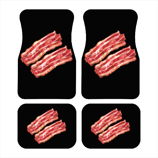 Illustrated Bacon Strips Car Mats