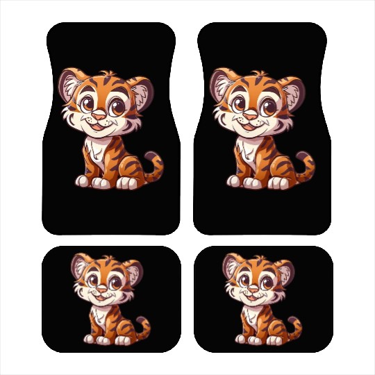 Adorable Tiger Cub with a Heartwarming Smile Car Mats