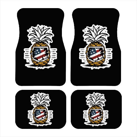 Vintage American Flag Pineapple 4th of July Gift Car Mats