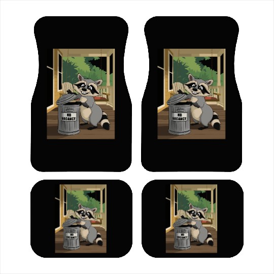 Racoon Trash Panda Metal Trash Can No Vacancy Car Mats