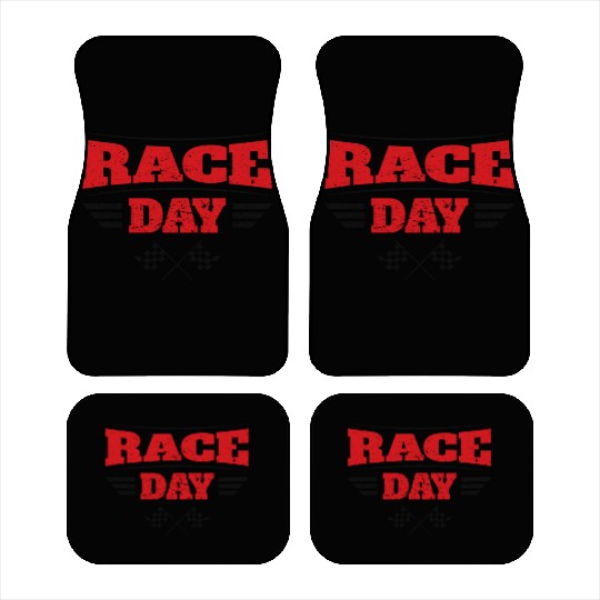 Race Day Car Racing Checkered Flag Car Mats