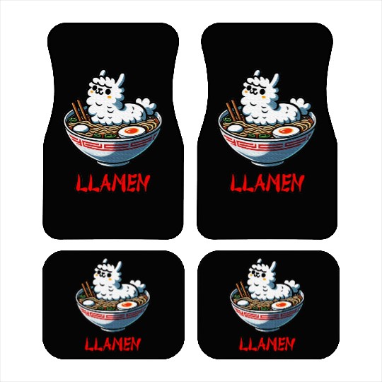 Llamen Noodles Chinese Food Alpaca Llama Lover Car Mats