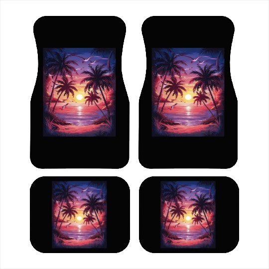 summer beach "Tropical Twilight Serenity" Car Mats