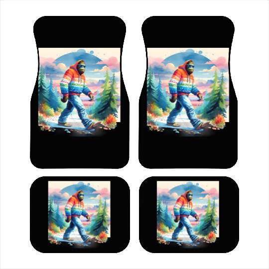 Bฺigfoot Wilderness Wanderer: Retro Ramble Car Mats