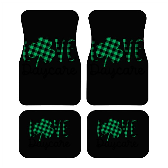 St Patricks Day Daycare Teacher Plaid Shamrock Car Mats