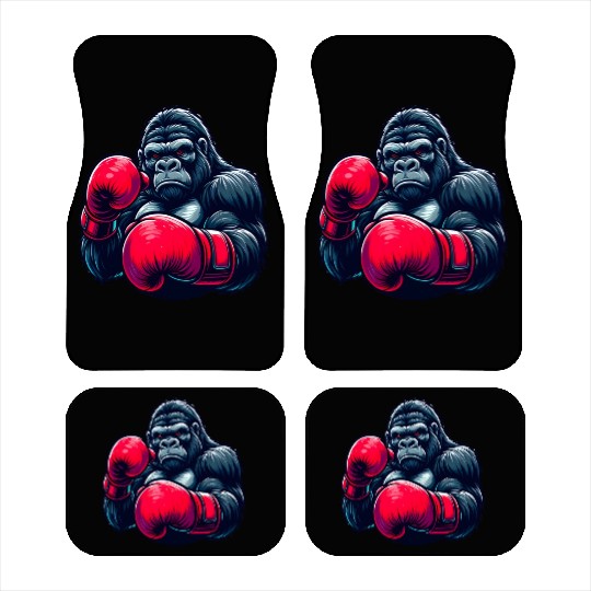 Wild Gorilla Boxing Gloves Graphic Animal Lover Car Mats