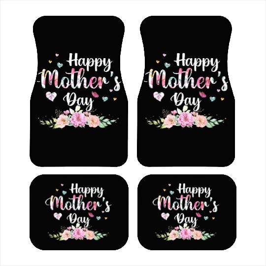 Happy Mothers Grandma Floral Car Mats