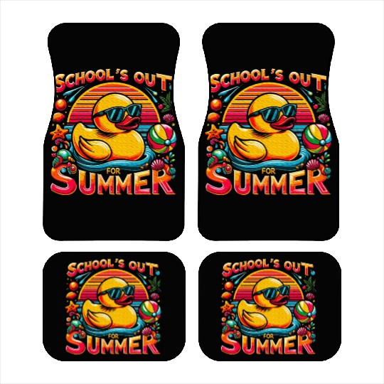 Schools Out For Summer Teacher Yellow Duck Car Mats