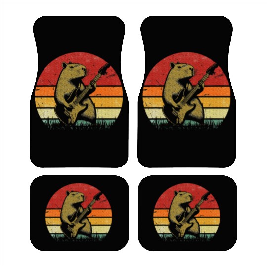 Capybara Playing Guitar Capybara Rock Music Car Mats