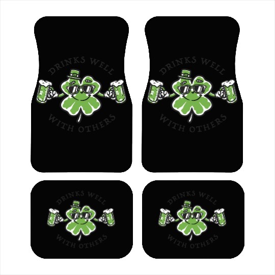 Drinks Well Funnyin St. Pattys Day Drinking Car Mats