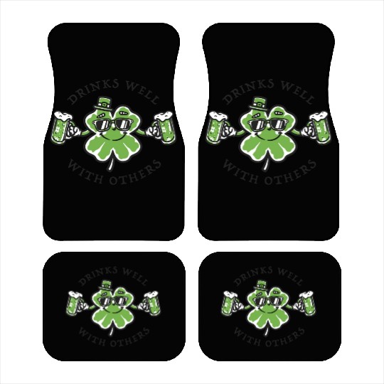 Drinks Well Funnyin St. Pattys Day Drinking Car Mats