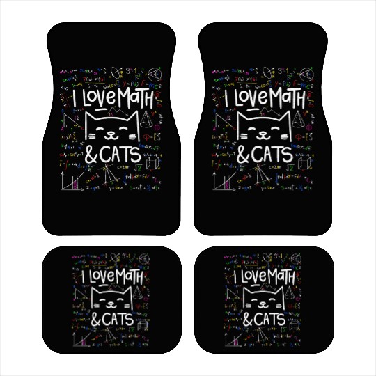 Cat Lover, Math, I Love Math And Cats, Math Lover Car Mats