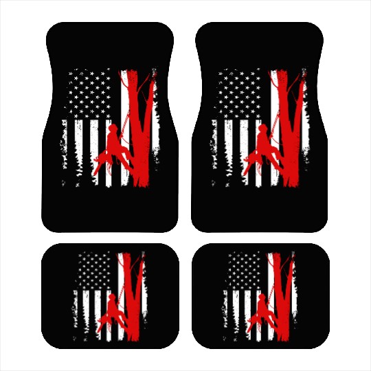 American Flag Arborist For Men Cool Tree Lover Car Mats