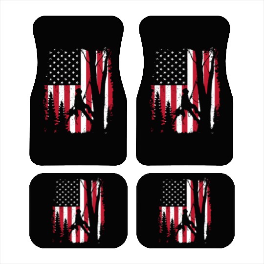American Flag Arborist For Men Cool Tree Lover Car Mats