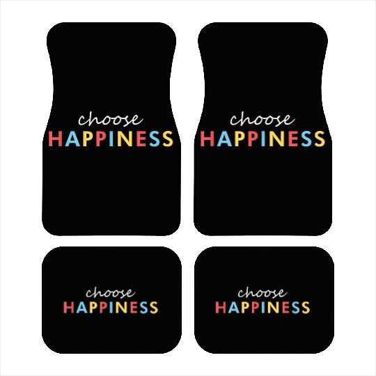Vintage Retro Choose Happiness Car Mats