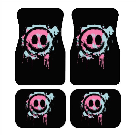 Graffiti Smiley Face - Urban Street Art Car Mats