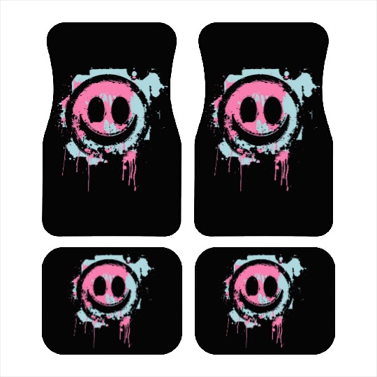 Graffiti Smiley Face - Urban Street Art Car Mats