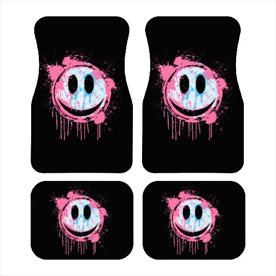 Graffiti Smiley Face - Urban Street Art Car Mats