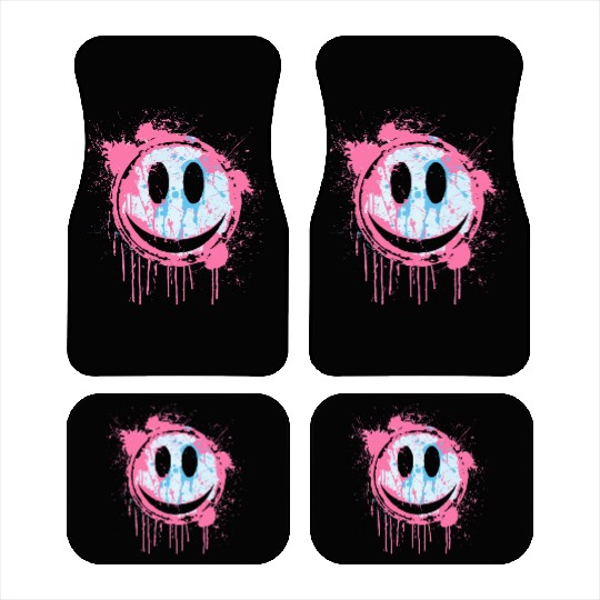 Graffiti Smiley Face - Urban Street Art Car Mats