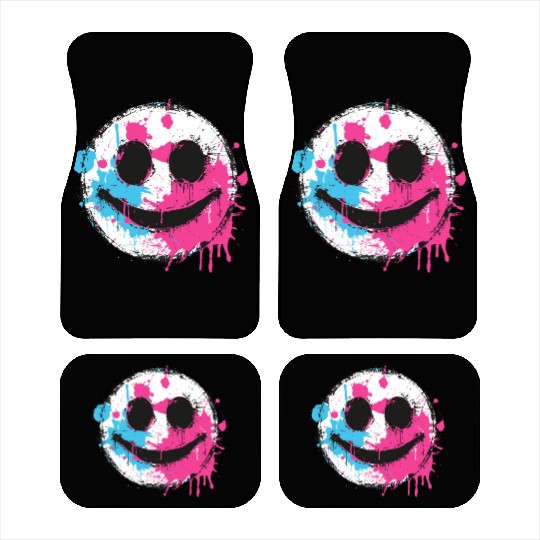 Graffiti Smiley Face - Urban Street Art Car Mats