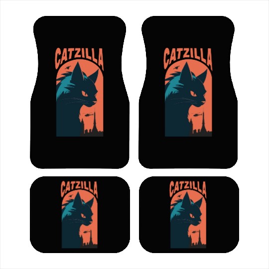 Catzilla king of Cat monster Car Mats