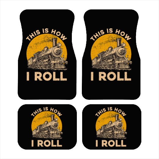 Cool Train Art Railroad Crossing Train Lover Car Mats