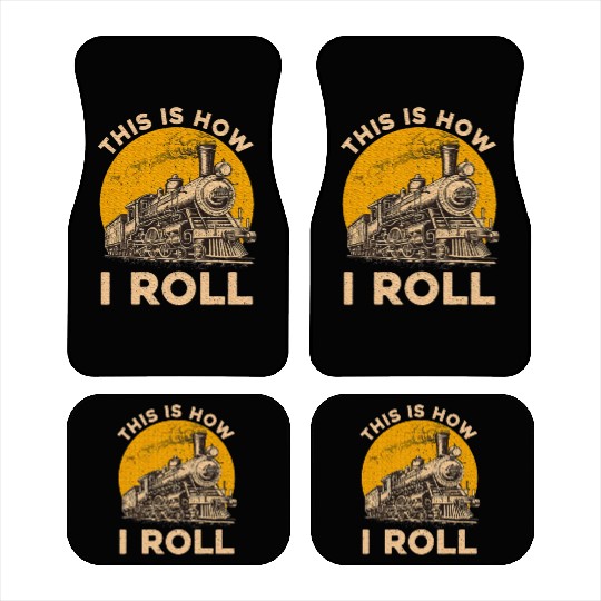 Cool Train Art Railroad Crossing Train Lover Car Mats