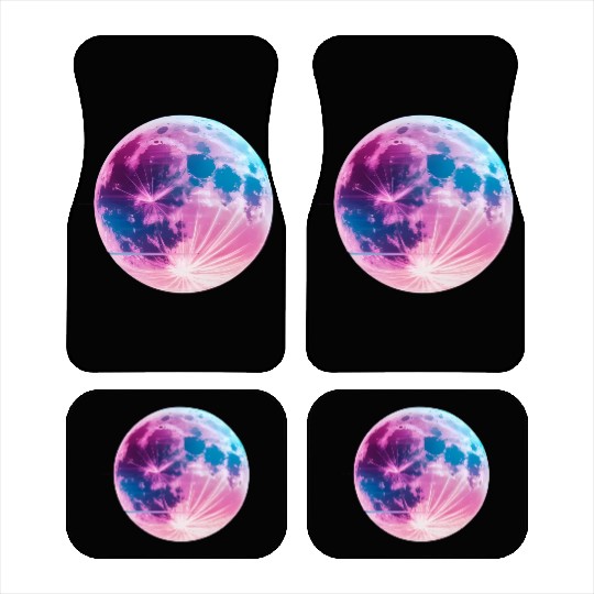 Synthwave moon Car Mats