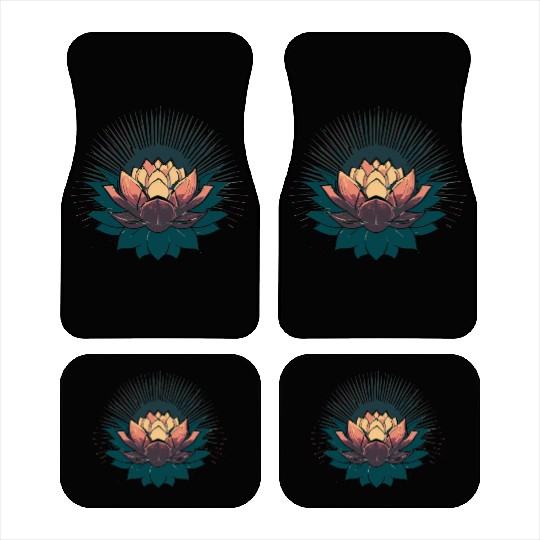 Radiant Lotus: Embrace Optimism and Happiness Car Mats