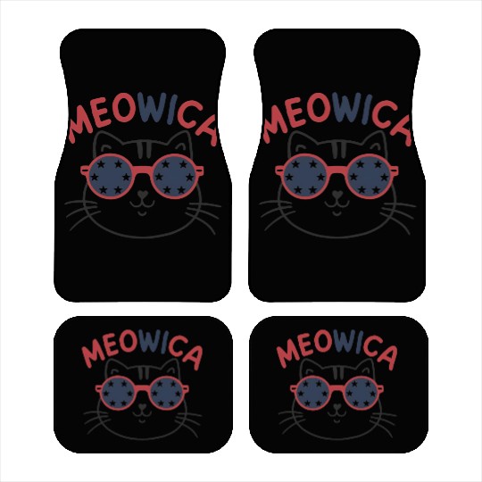 Meowica Cat Car Mats, Fourth of July Car Mats, American