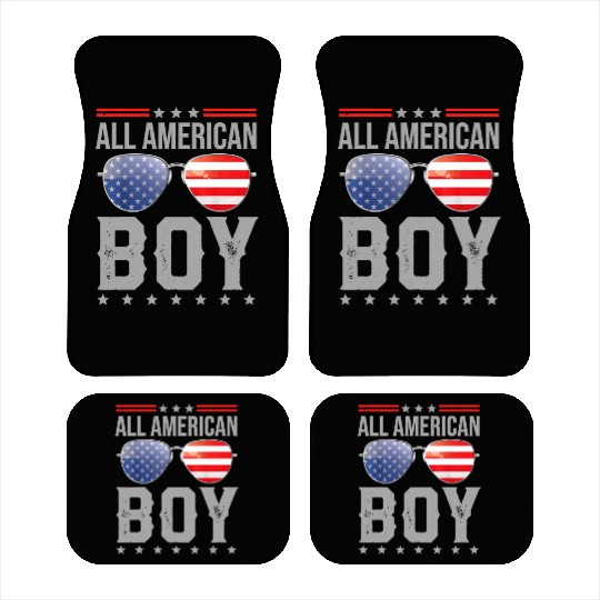 All American Boy Retro US Flag Sunglasses Matching Car Mats