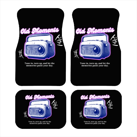 Lilac Black Halftone Radio Portrait Car Mats