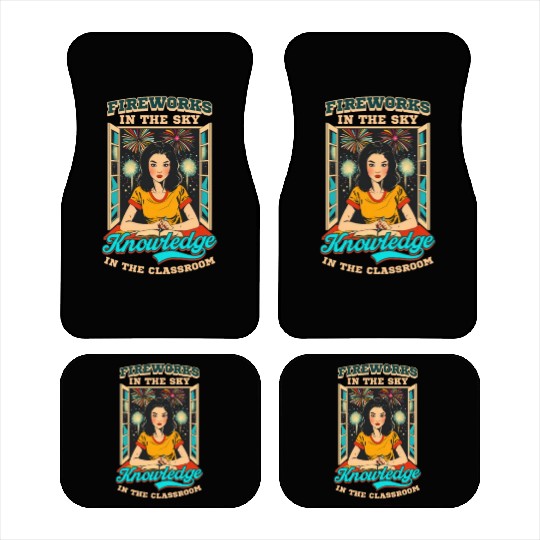 Patriotic Teacher Fireworks Sky Knowledge Classroo Car Mats
