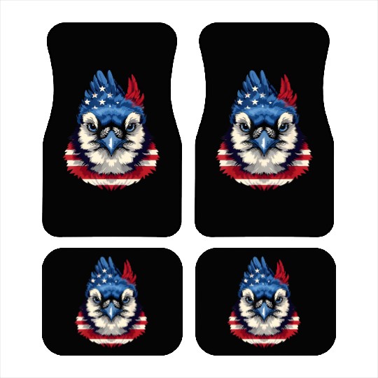 Patriotic Bird Face 4th Of July Car Mats