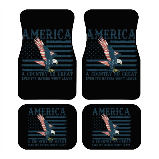 It's Haters Won't Leave Retro US Flag Eagle Merica Car Mats
