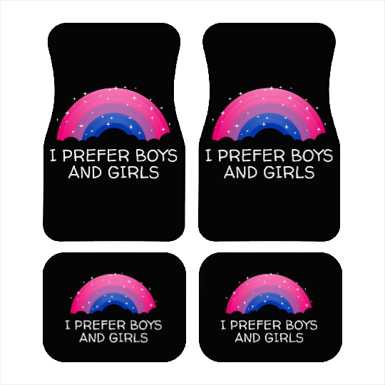 I Prefer Boys and Girls Bisexual LGBTQ Bi Pride Ga Car Mats