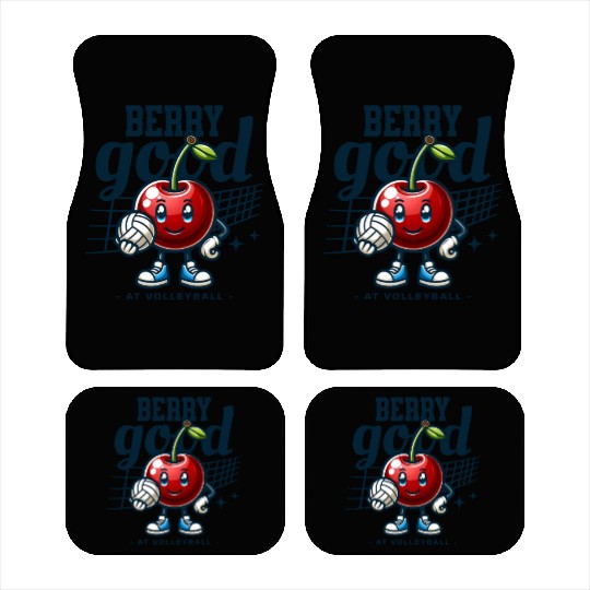 Berry Good at Volleyball - Cherry Character Design Car Mats