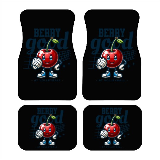 Berry Good at Volleyball - Cherry Character Design Car Mats