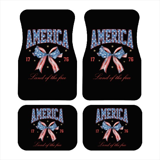 4th Of July America Coquette bow Independence Day Car Mats