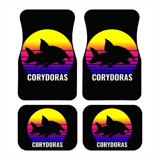 Corydoras Catfish Lovers Vintage Sunset Art Design Car Mats