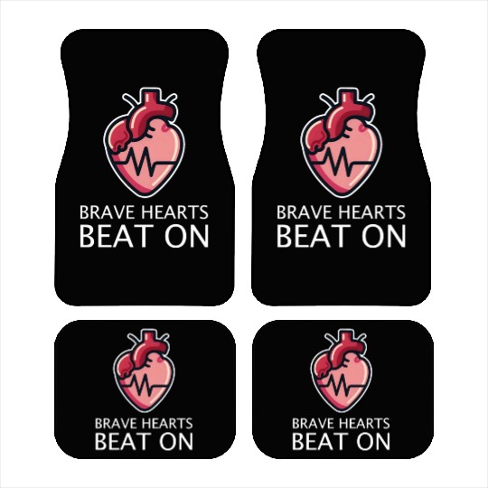 CHD Awareness Brave Hearts Beat On Car Mats