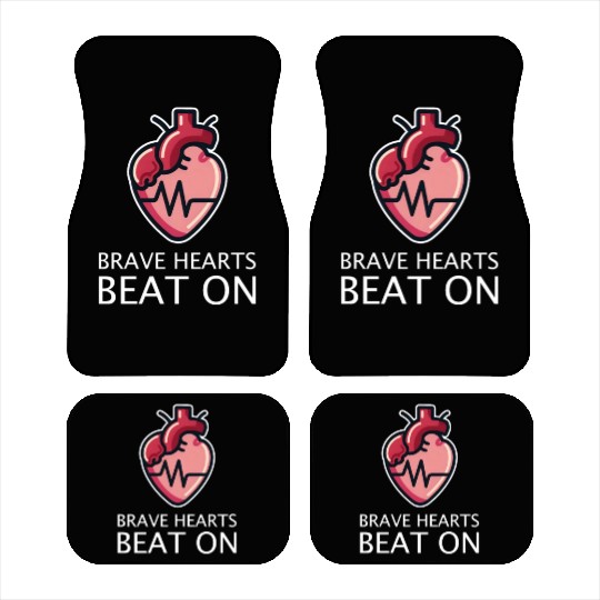 CHD Awareness Brave Hearts Beat On Car Mats
