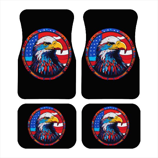 Patriotic Eagle Emblem for Apparel Car Mats