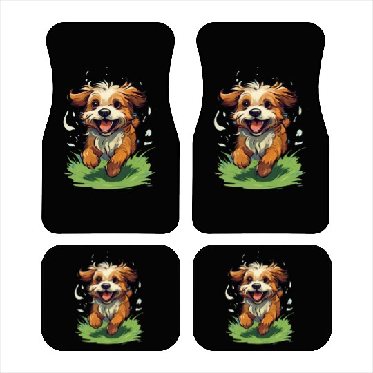 running dog on the grass Car Mats