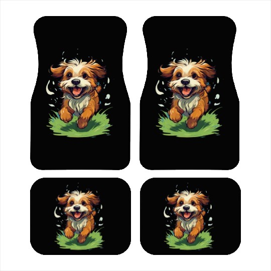 running dog on the grass Car Mats