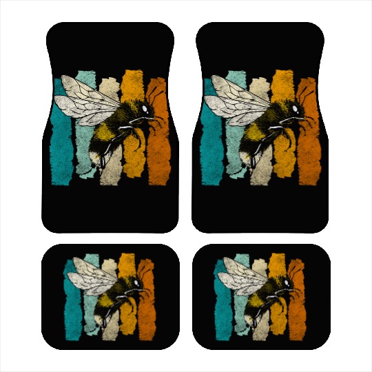 Honey Bee Nature Flowers Bees Car Mats