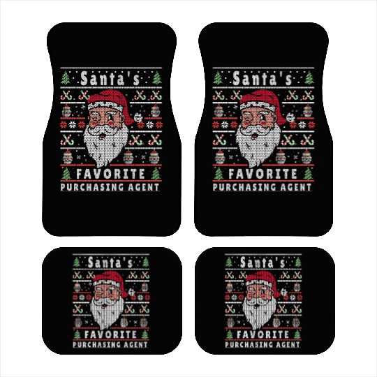 Santas XMAS Ugly Christmas Purchasing-Agent Car Mats