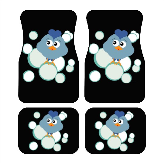 Blue Bubble Bird Car Mats