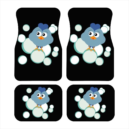 Blue Bubble Bird Car Mats