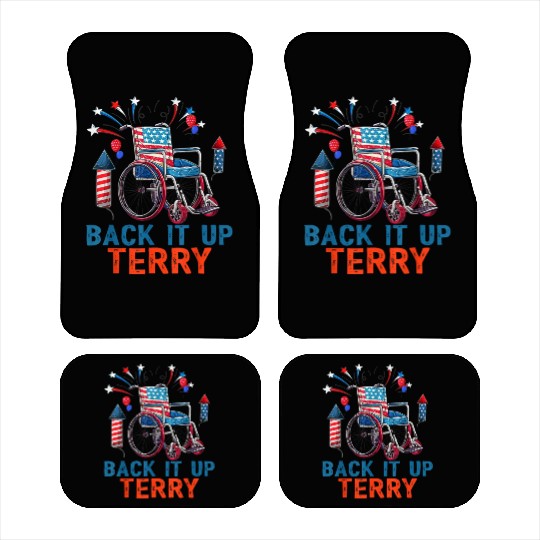 Back Terry Fireworks 4th July Car Mats